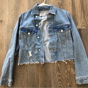 Agolde raw hem denim jacket sz small